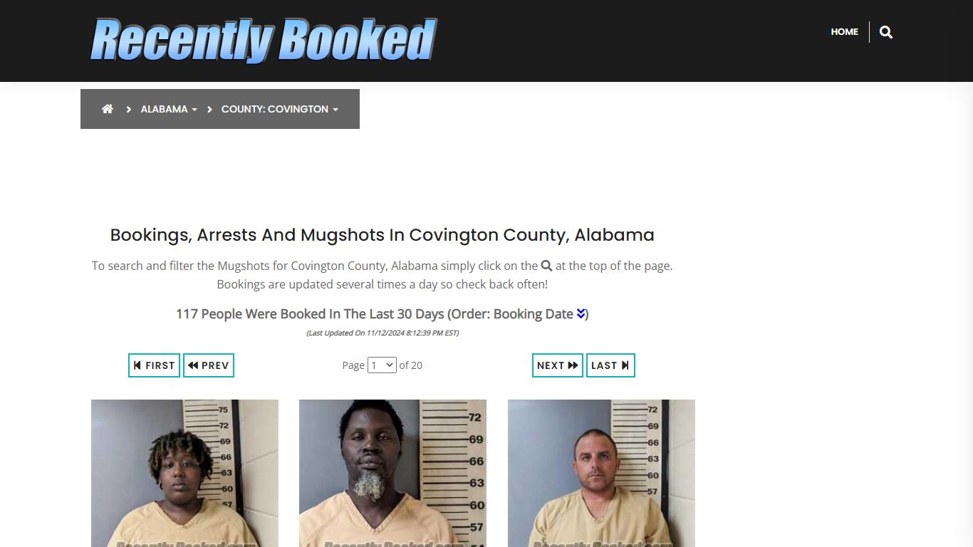 Bookings, Arrests and Mugshots in Covington County, Alabama