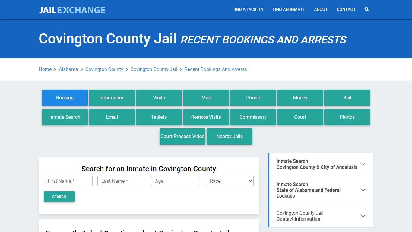 Covington County Jail Recent Bookings And Arrests - Jail Exchange